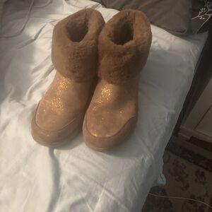 Skechers Tan Winter Boots sparkly sz 10